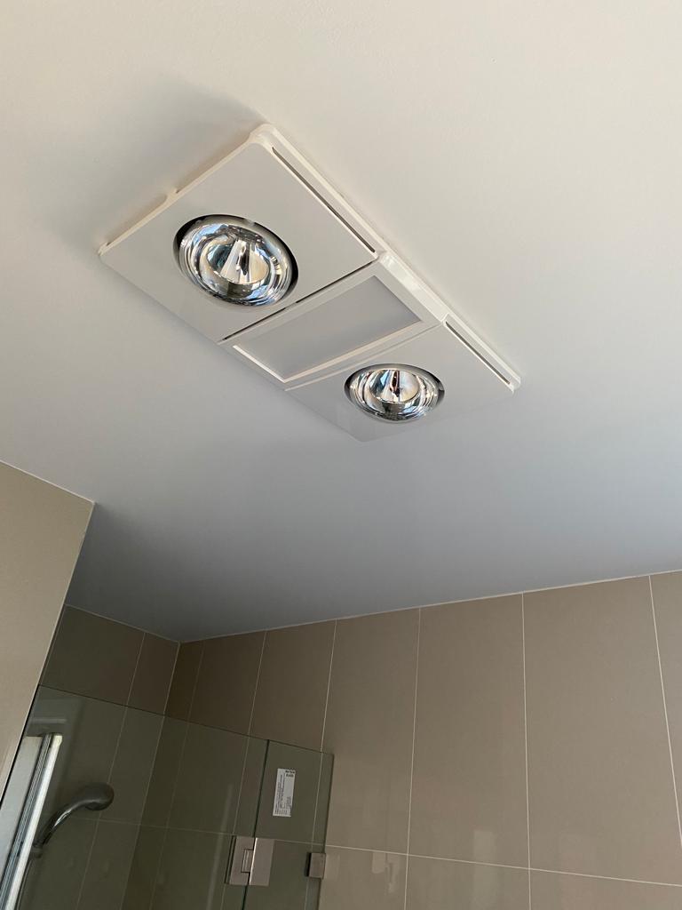Bathroom exhaust fan and heat lamp installation Sydney